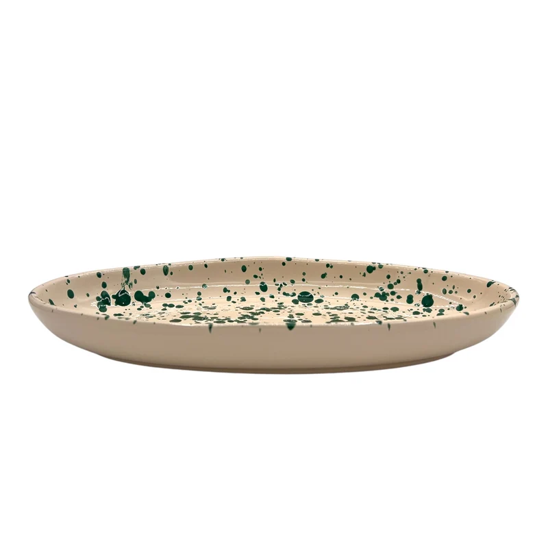 Serviceschale oval Spruzzi Grün