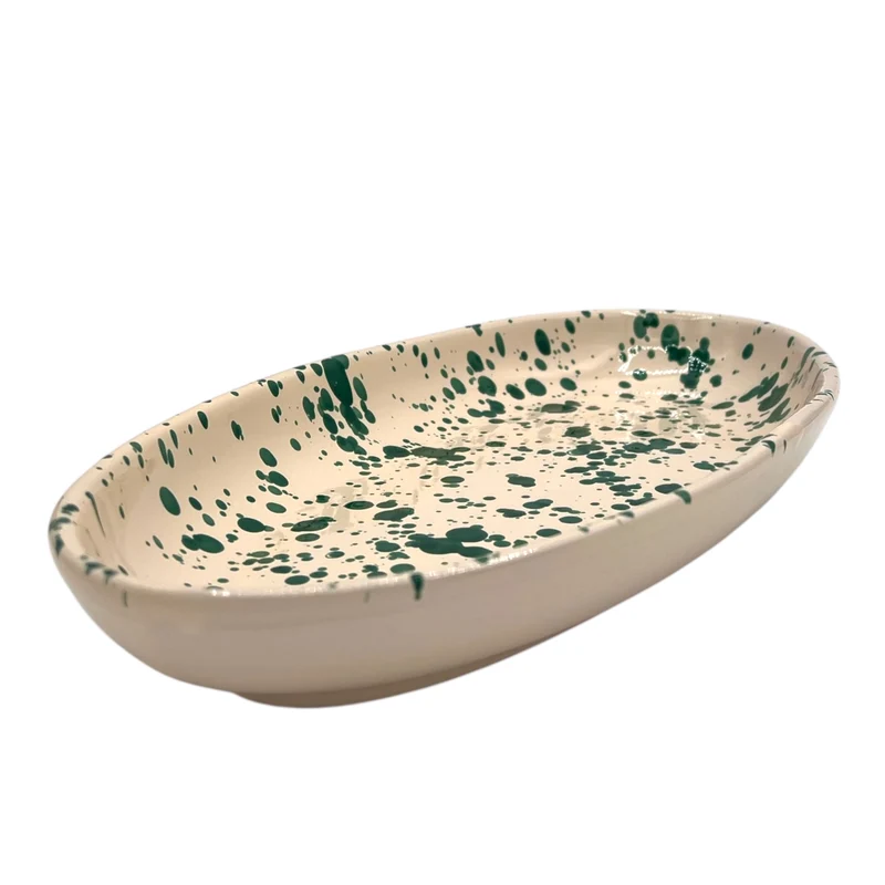 Serviceschale oval Spruzzi Grün