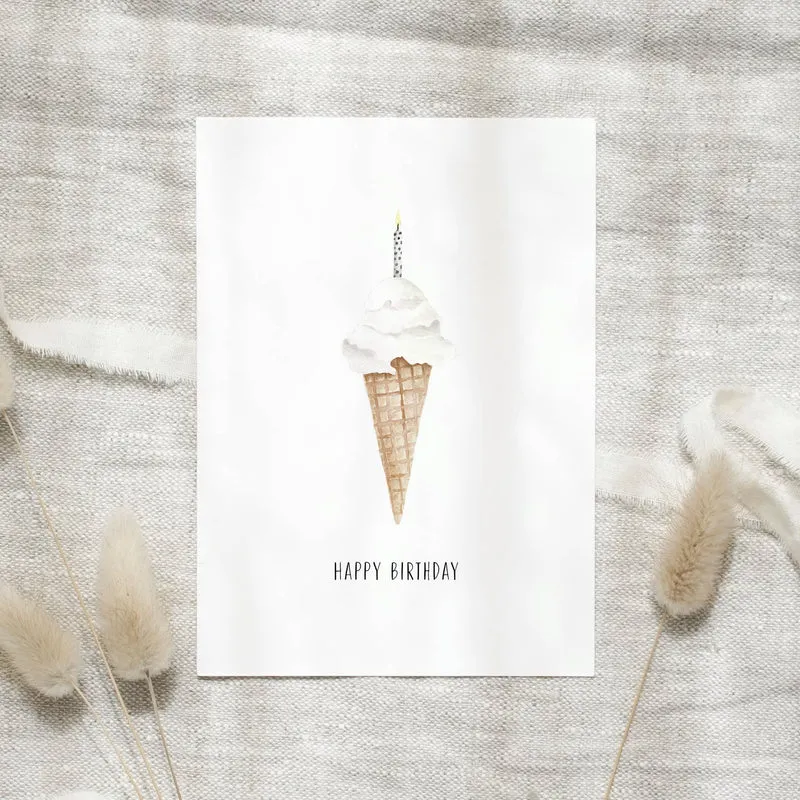 Postkarte - Ice cream candle