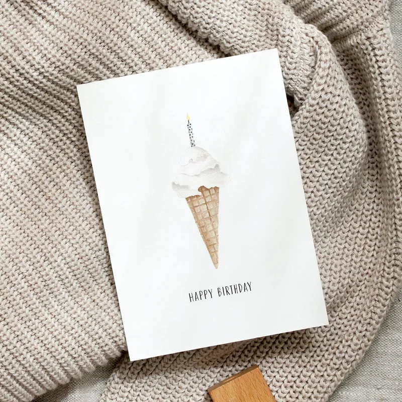 Postkarte - Ice cream candle