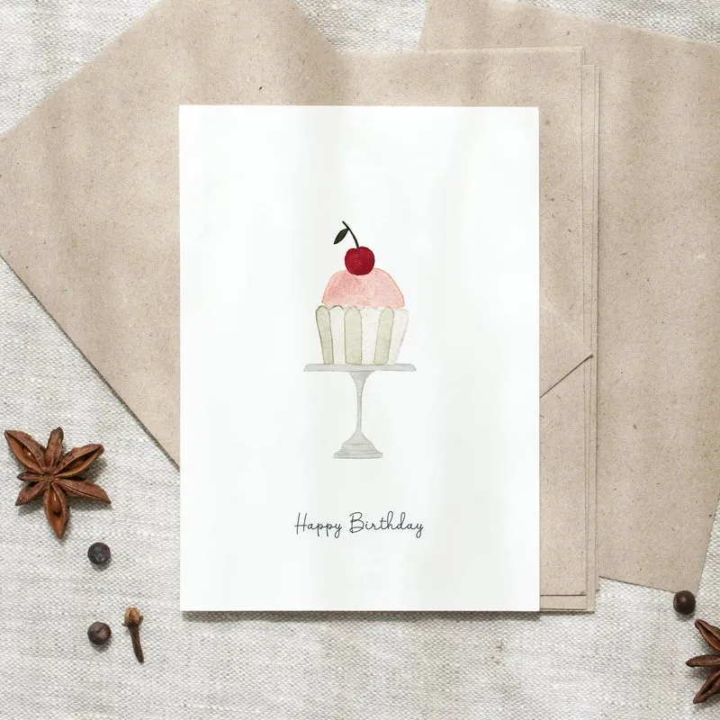 Postkarte · Happy Birthday | Cupcake