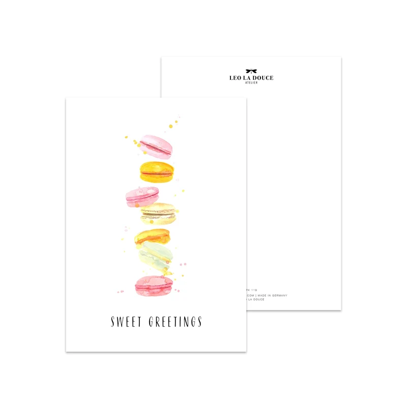 Postkarte · Macarons