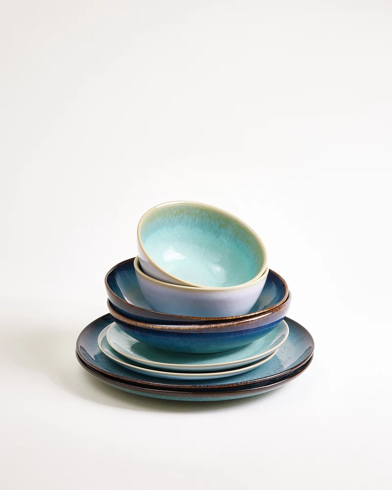 Geschirr-Set Ocean Vibes grünblau mint 8-teilig