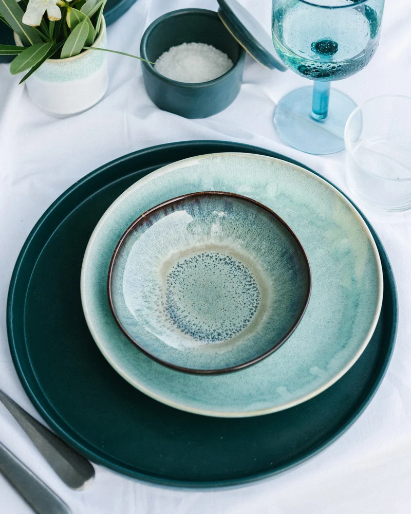 Geschirr-Set Ocean Vibes grünblau mint 8-teilig