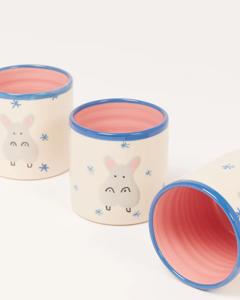 Miio Miini Becher groß Hippo weiß blau