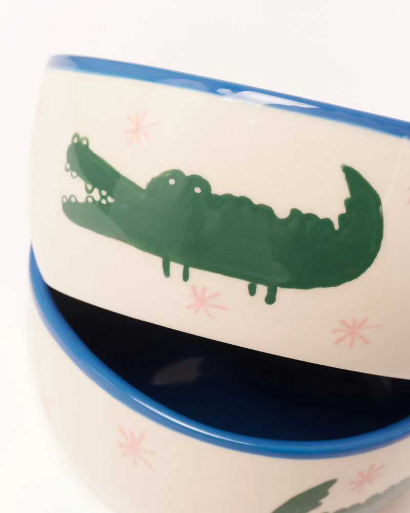 Miio Miini Müslischale modern Croco weiß blau