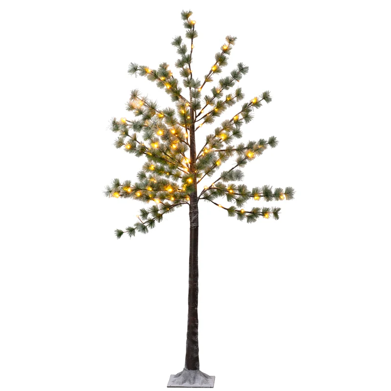 TANNENBAUM MIT SCHNEE 96LED CLASSIC WARM IP44 TRAFO 180 CM BRAUN
