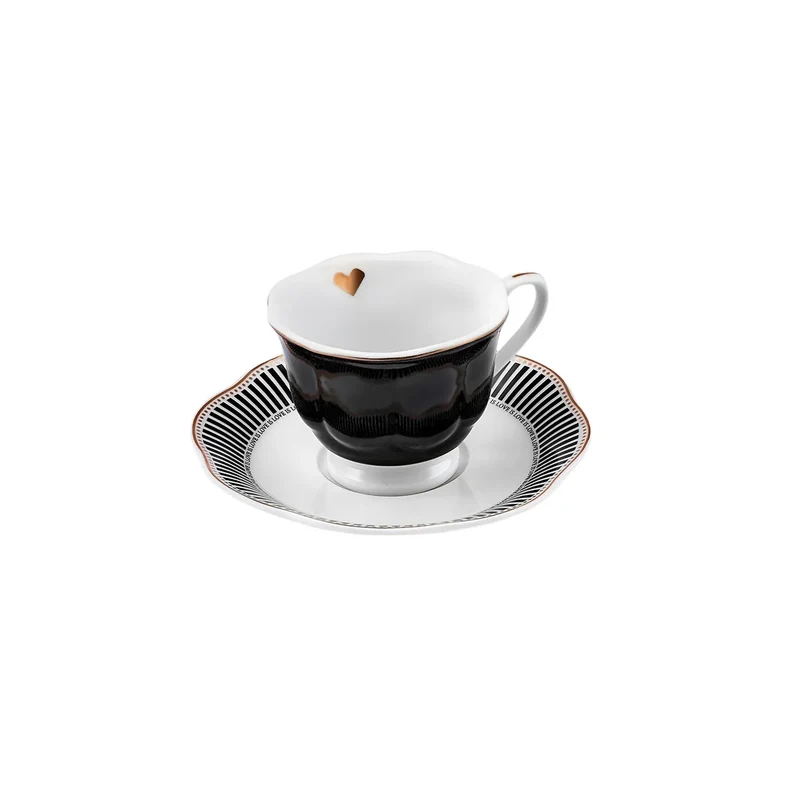Karaca Piraye Kaffeetassen-Set für 6 Personen, 80 ml