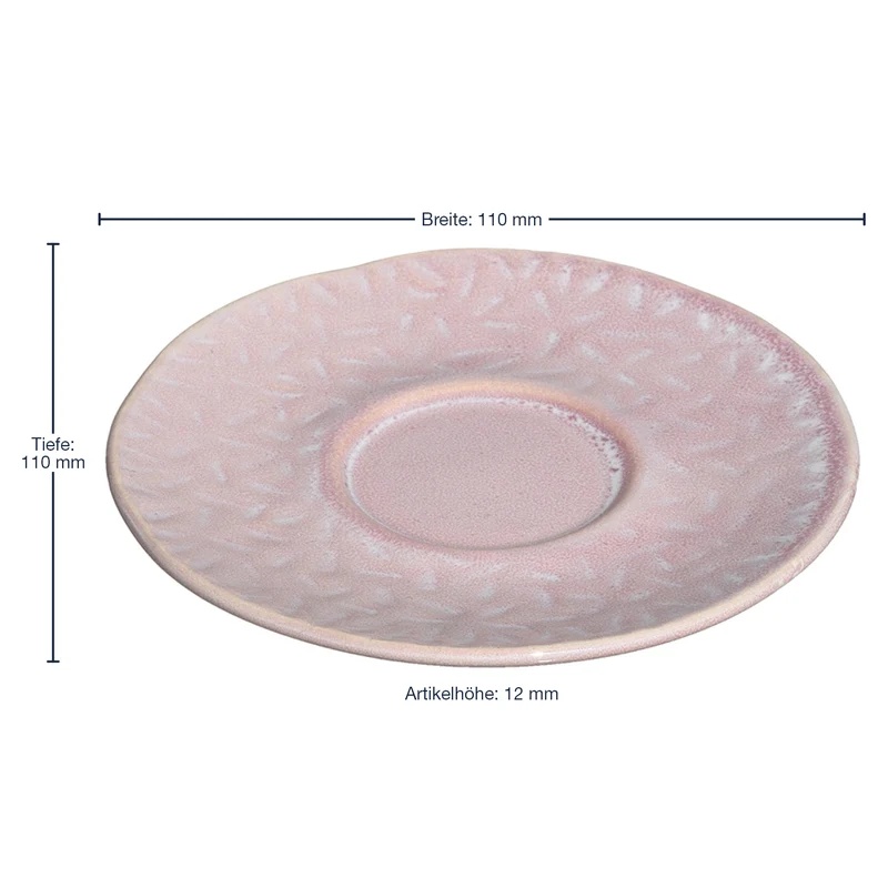 Keramikuntertasse MATERA 11 cm rosé 4er-Set