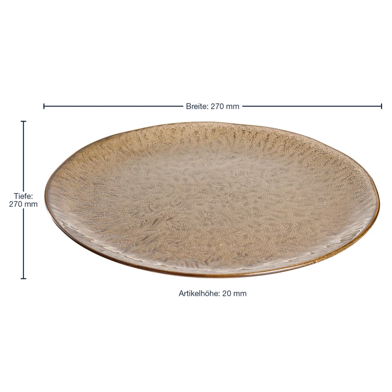 Keramikteller MATERA 27 cm beige 6er-Set