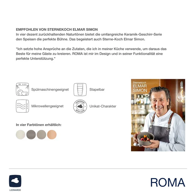 Keramiktasse ROMA 400 ml apricot 6er-Set