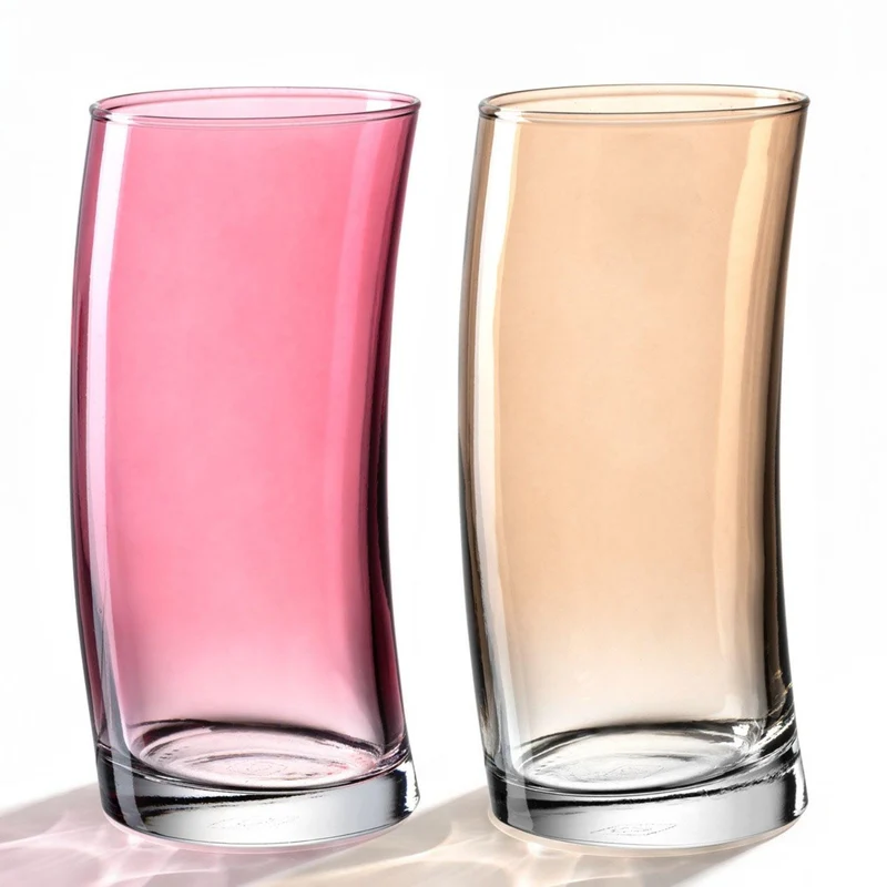 Trinkglas SWING 450ml rot/champagner 2er-Set