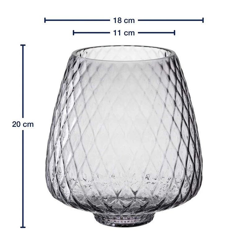 Windlicht GIULIA 20 cm grau