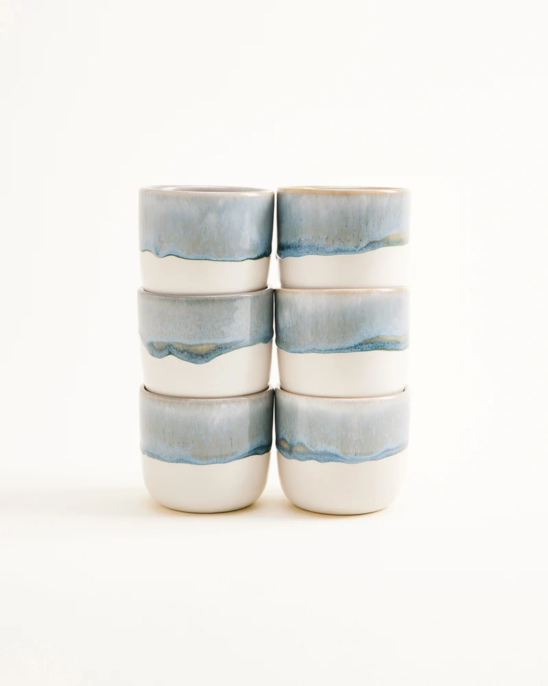 Coimbra Becher klein graublau 6er-Set