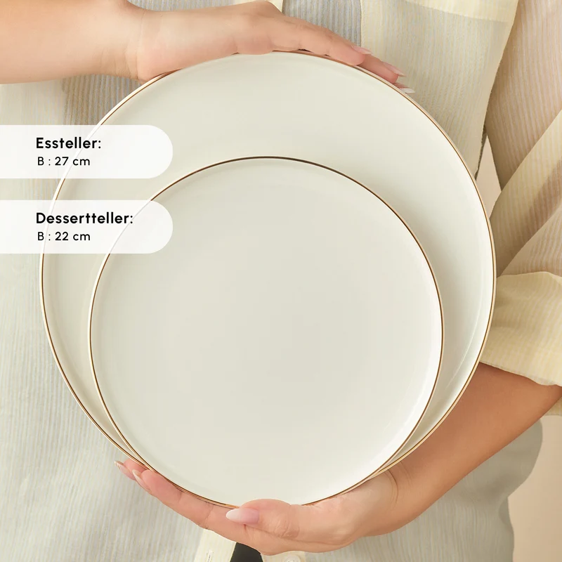 Karaca Stream Bone Meridian Geschirrset, 24-teilig, Gold