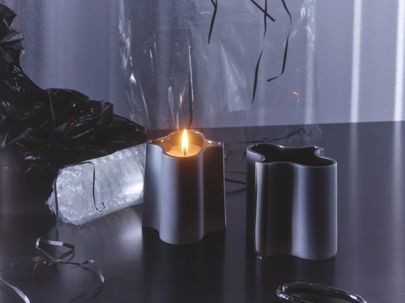 Rosenthal Ripple Duftkerze schwarz 8,4cm 1tlg