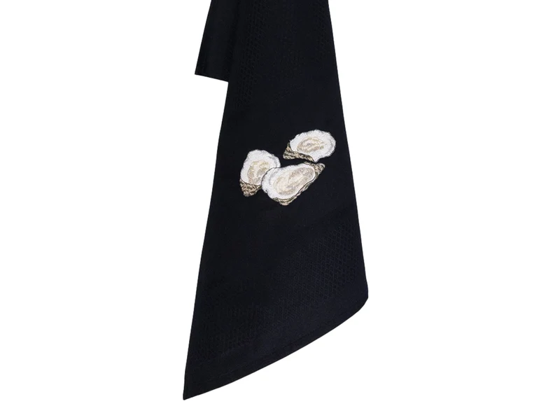 Vista Portuguese Geschirrtuch Oysters schwarz 50x70cm