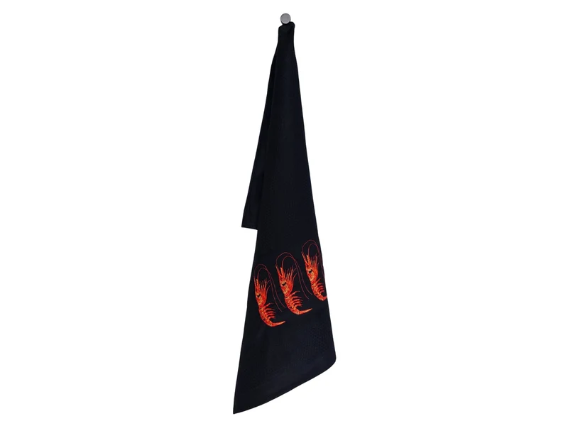 Vista Portuguese Geschirrtuch Prawns schwarz 50x70cm