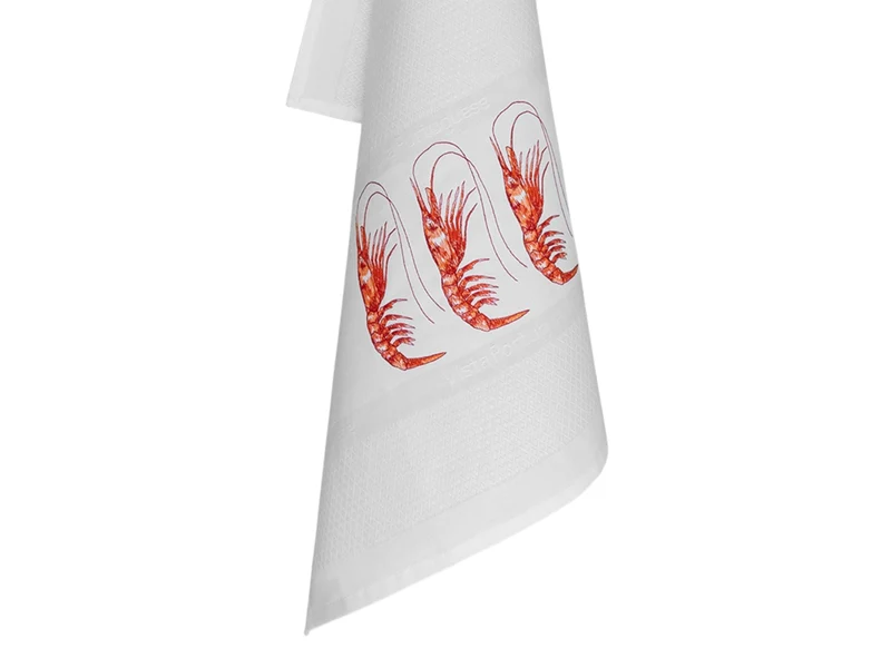 Vista Portuguese Geschirrtuch Prawns weiß 50x70cm
