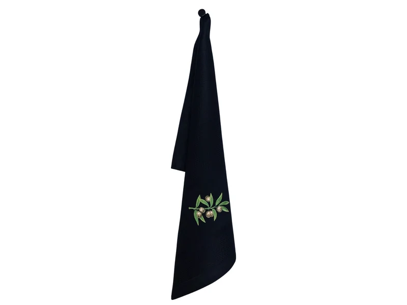 Vista Portuguese Geschirrtuch Olive schwarz 50x70cm