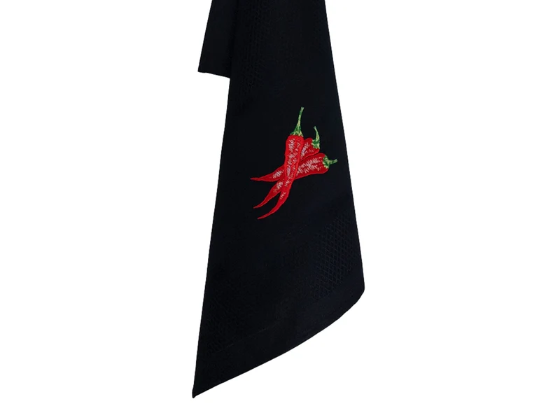 Vista Portuguese Geschirrtuch Chili schwarz 50x70cm