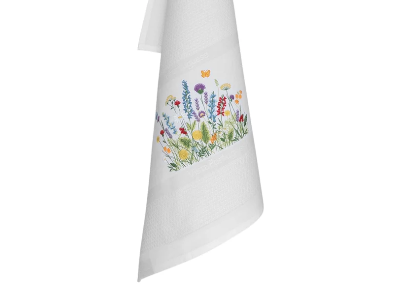 Vista Portuguese Geschirrtuch Flower Meadow weiß 50x70cm