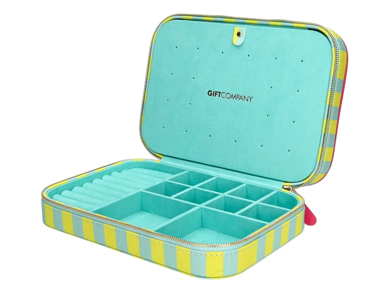 Giftcompany Treasure Schmucketui M gestreift hellgrün/türkis 24cm