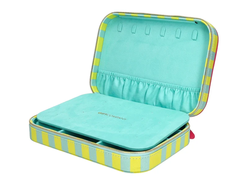 Giftcompany Treasure Schmucketui M gestreift hellgrün/türkis 24cm