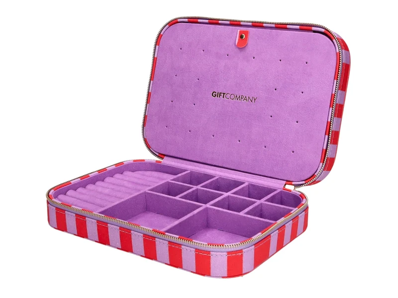 Giftcompany Treasure Schmucketui M gestreift rot/lila 24cm