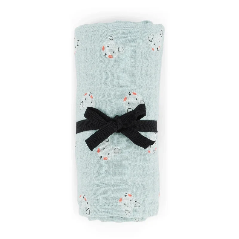 Mulltuch "Bianca Swaddle Teddy Blush Blue"