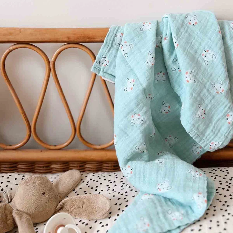 Mulltuch "Bianca Swaddle Teddy Blush Blue"
