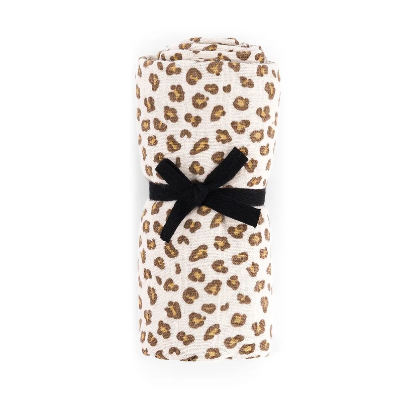 Mulltuch "Bianca Swaddle Mini Leopard Greige"