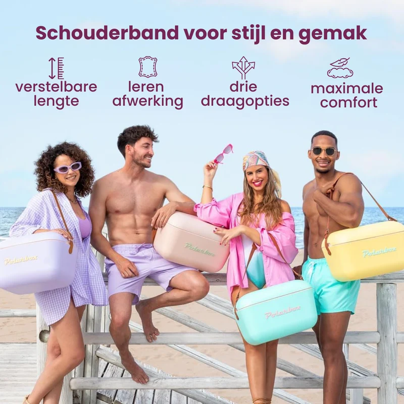 Polarbox Kühlbox mit Schultergurt - Lime Lilac - 20 Liter