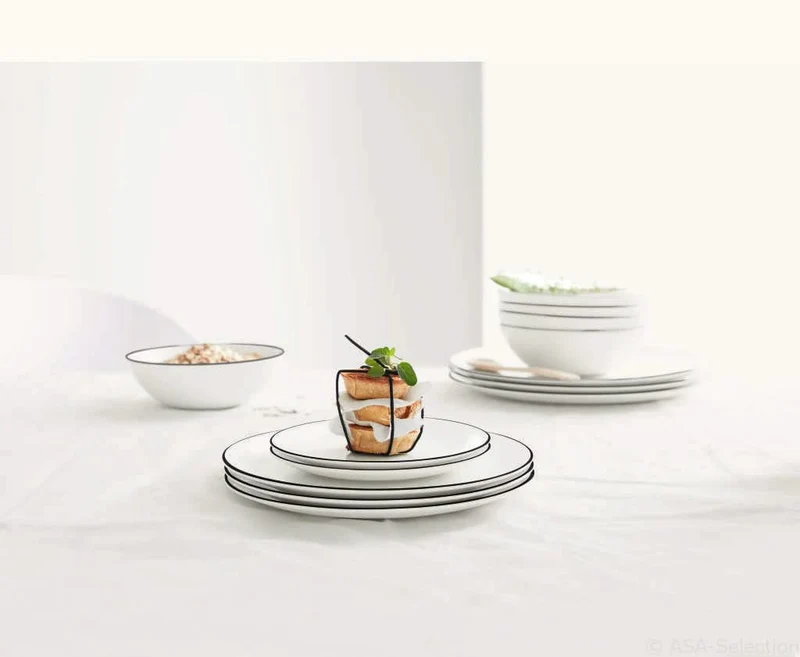 ASA Selection Tiefe Teller / Pastateller A Table Ligne Noire ø 22 cm - 4 Stück