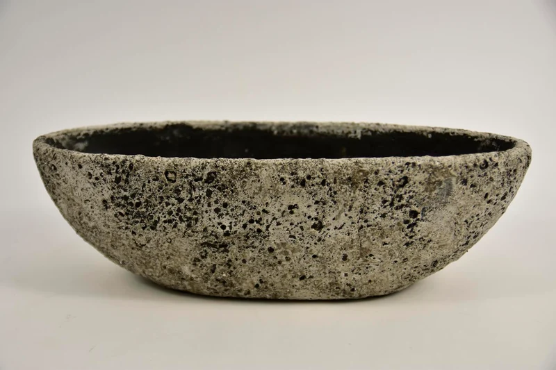 Schale Lava oval M 40.5x17.5x12.5cm Steingrau