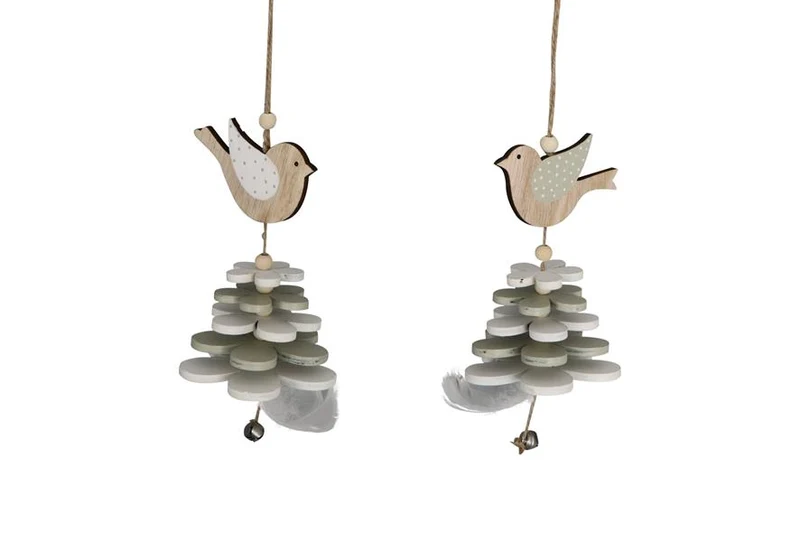 Holz Vogelhänger 30 cm 1 Stück 2 Sorten Multi