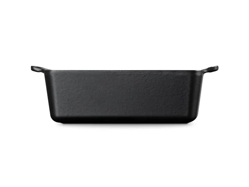 Le Creuset Backform Signature rechteckig schwarz matt 23cm