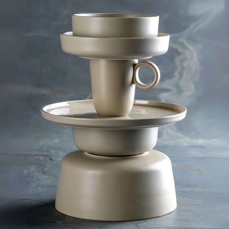Geschirrset ROMA beige 6-teilig