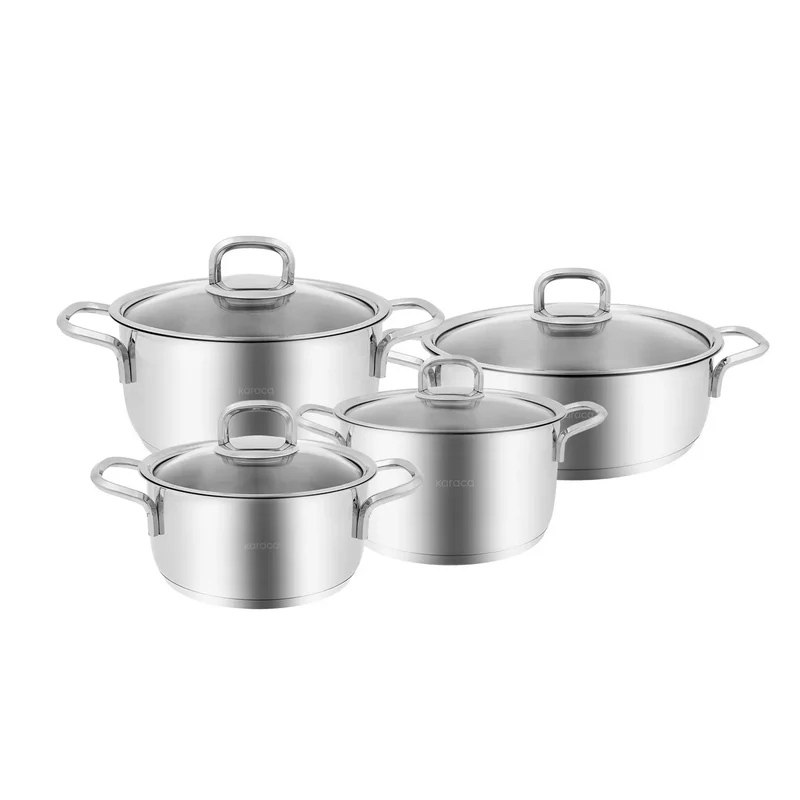 Karaca Sakura Powersteel 316+ Stahl Induktion Kochgeschirr-Set, 8-teiliges