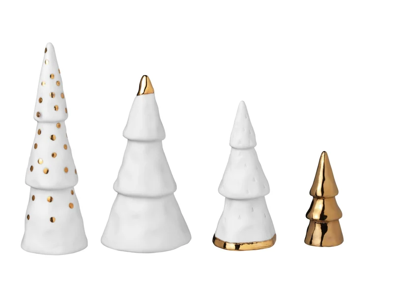 räder Weihnachtswald Winterstadt weiß/gold Set4