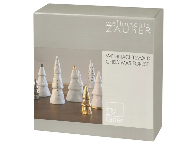 räder Weinachtswald weiß/silber Set4