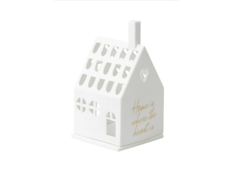 räder Lichthaus Home is where the heart is weiß 13cm