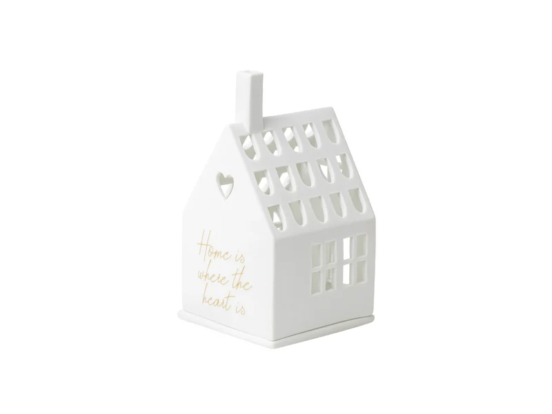 räder Lichthaus Home is where the heart is weiß 13cm