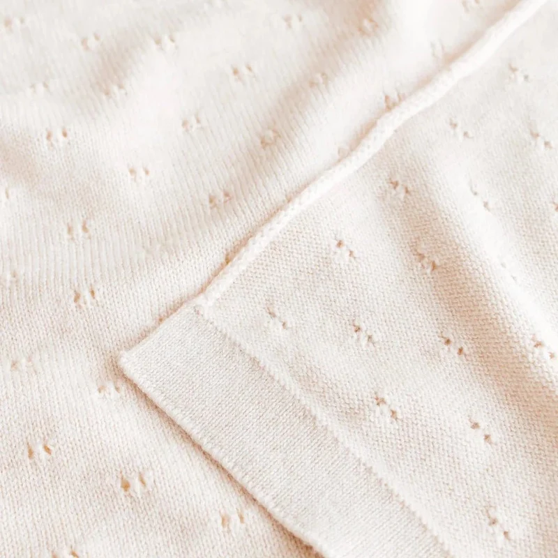 Hvid Babydecke Bibi aus Wolle (Merino)