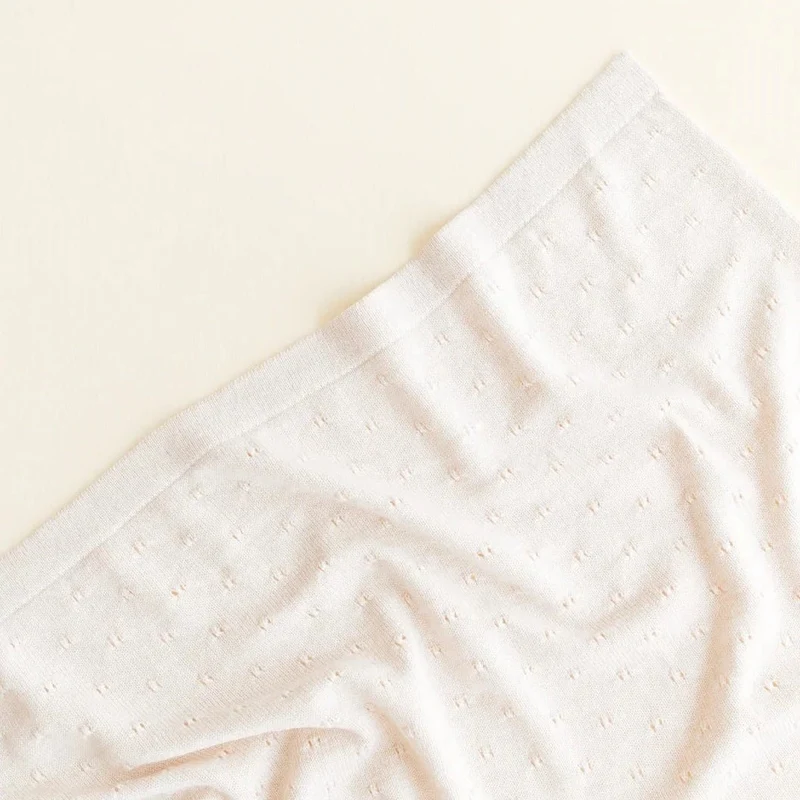 Hvid Babydecke Bibi aus Wolle (Merino)