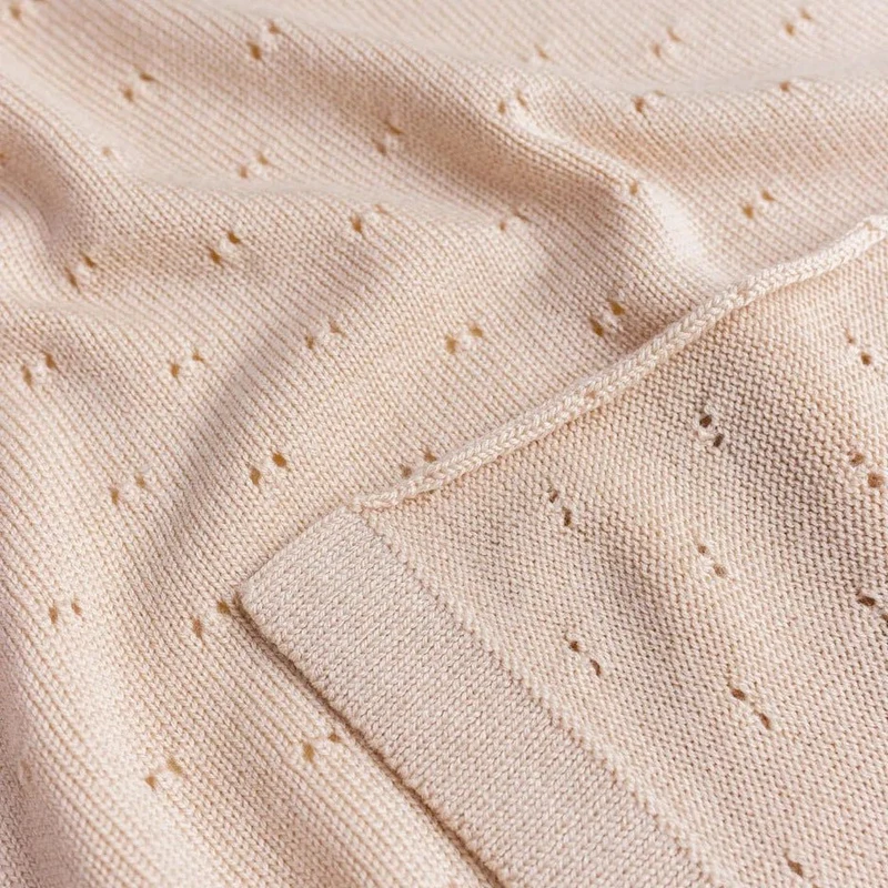Hvid Babydecke Bibi aus Wolle (Merino)