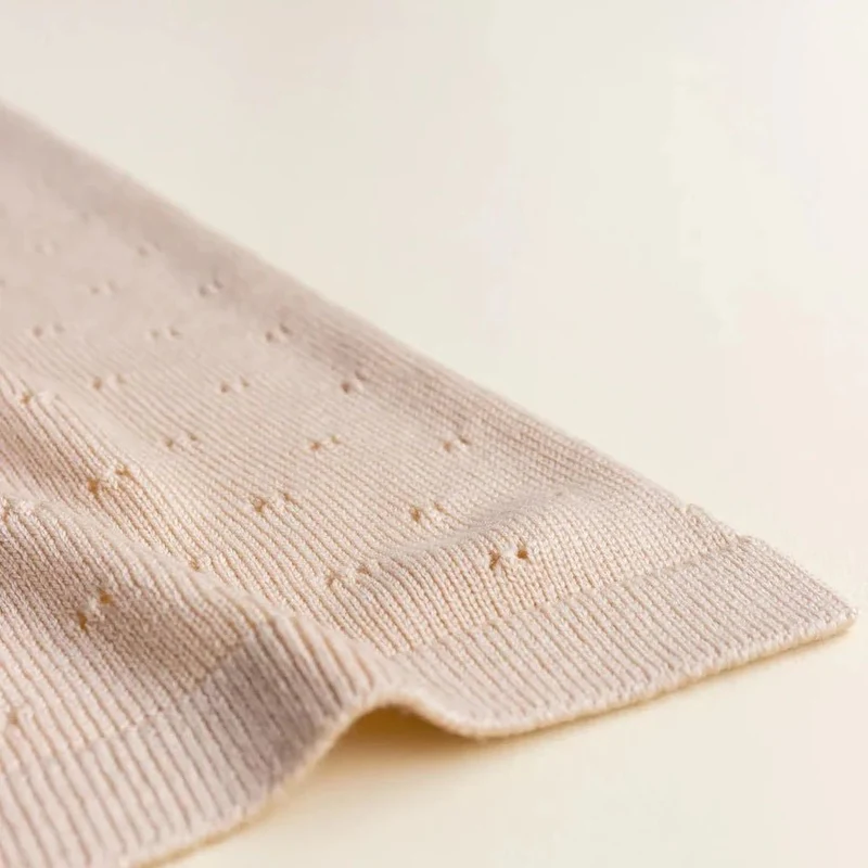 Hvid Babydecke Bibi aus Wolle (Merino)