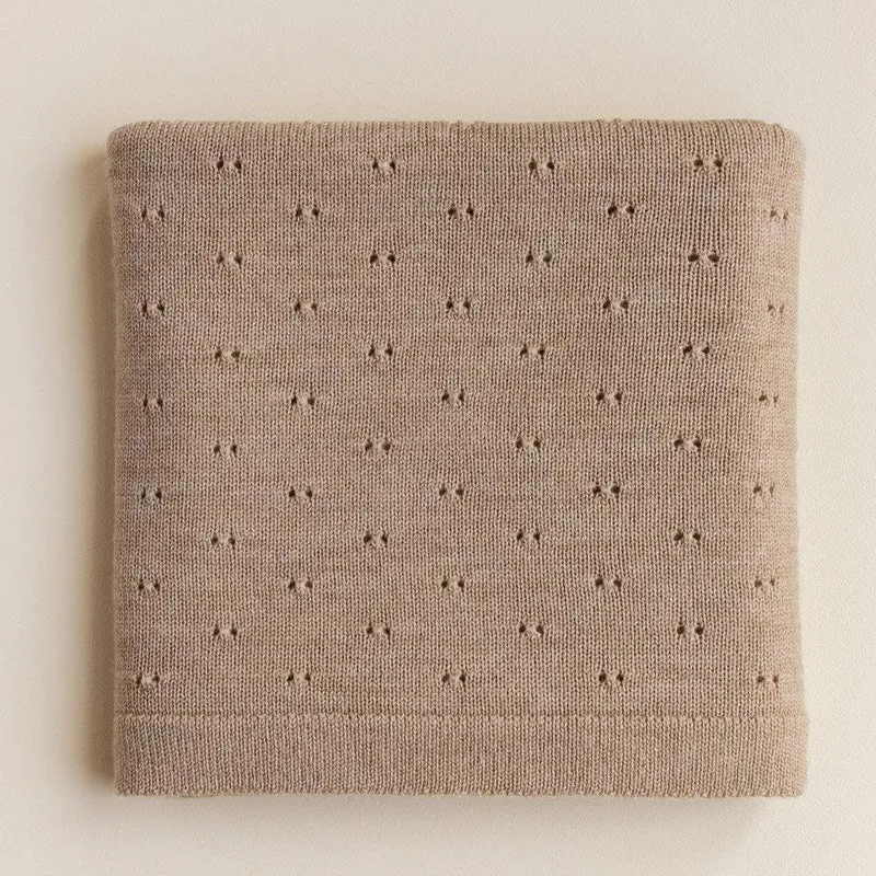 Hvid Babydecke Bibi aus Wolle (Merino)