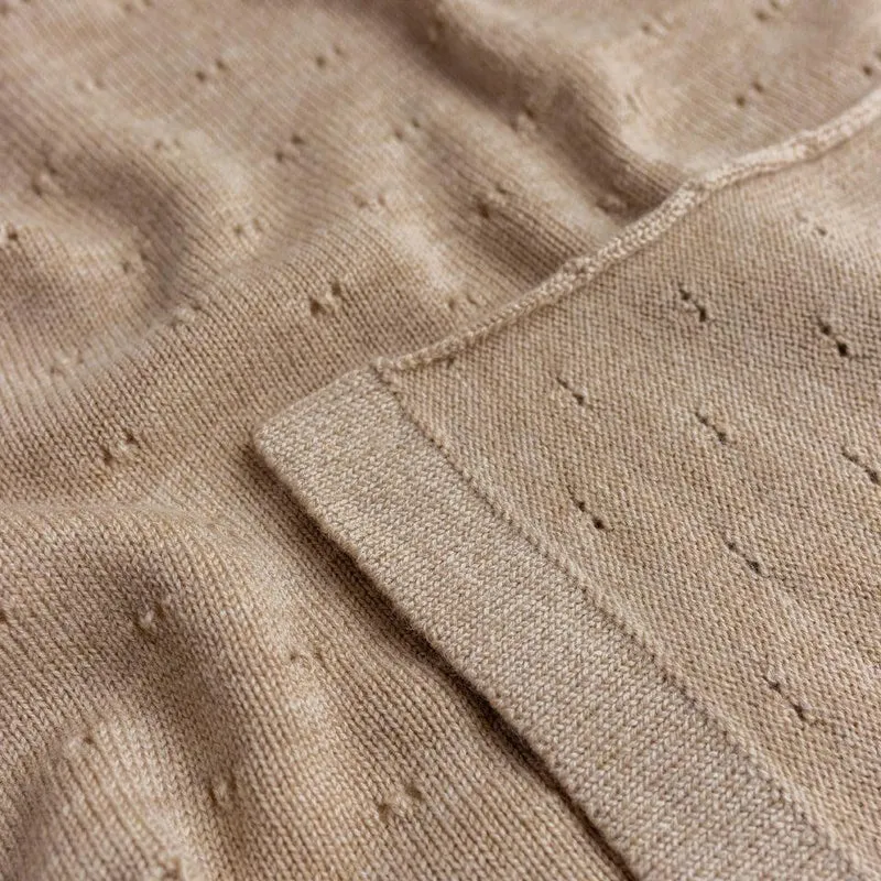 Hvid Babydecke Bibi aus Wolle (Merino)
