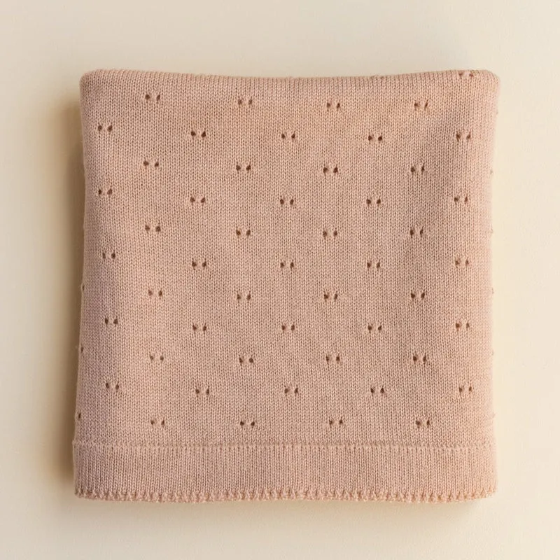 Hvid Babydecke Bibi aus Wolle (Merino)